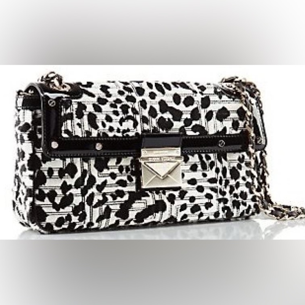 Authentic Versace Shoulder Bag, Pony, Leather, Leopard Couture